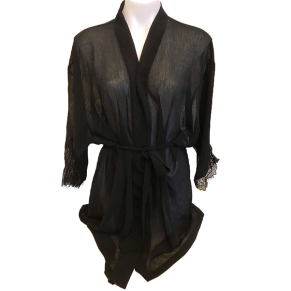 Silk & Satin Sheer Robe - Picture 1 of 4